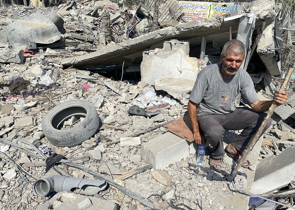 Sönderbombat Gaza, oktober 2023.