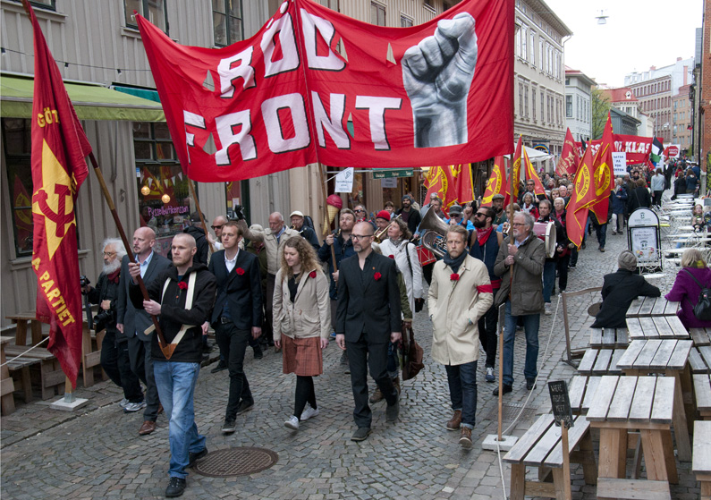 Röd front i Göteborg.